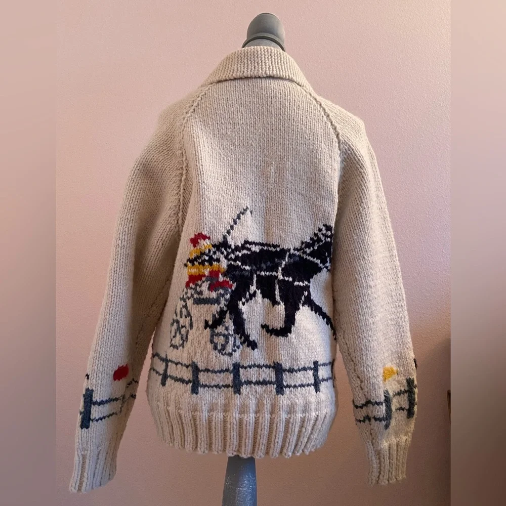 RARE Vintage HandKnit Mary Maxim Pattern Project Hail Mary Curling Sweater - Picture 1 of 11